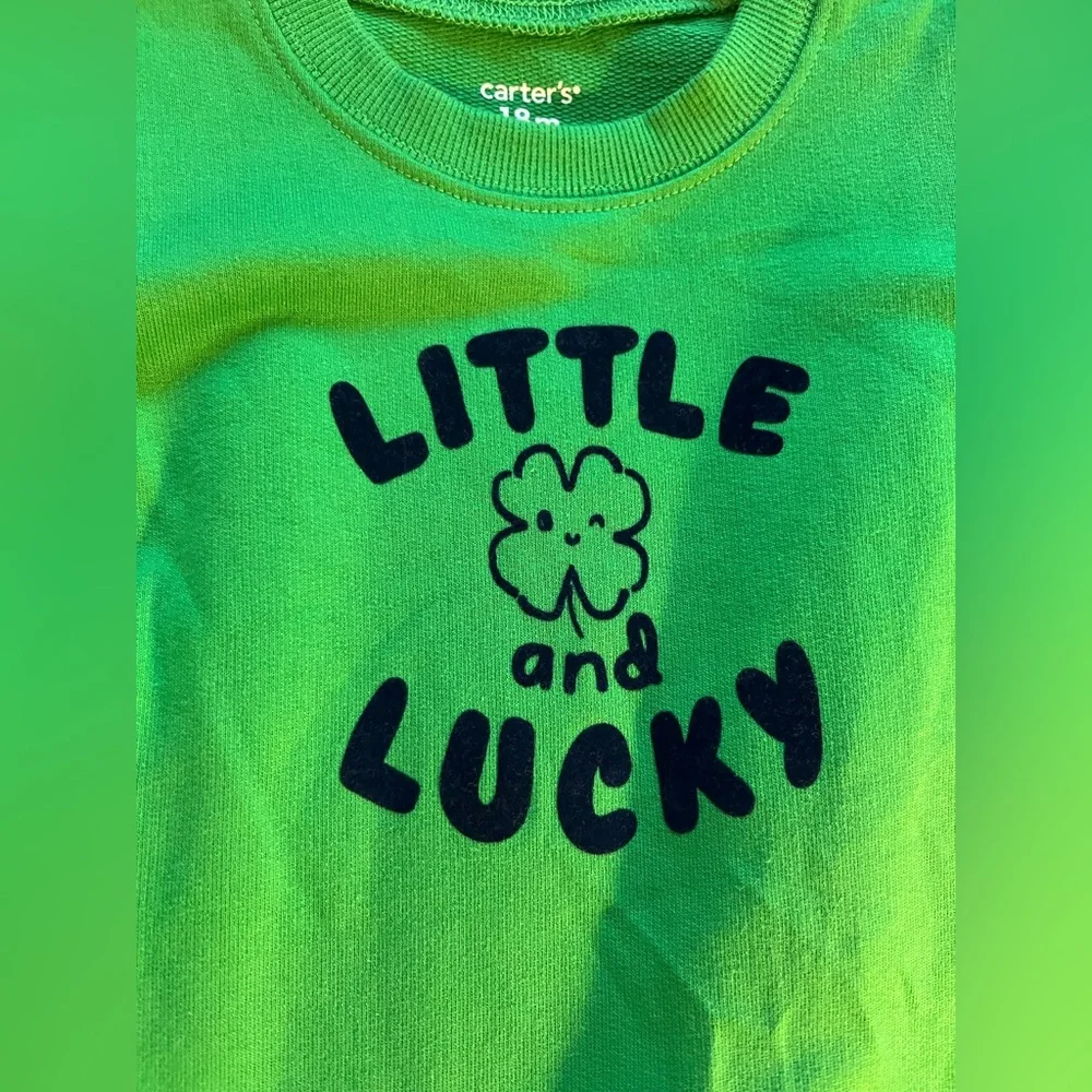 NWT Carter’s St. Patrick’s Day Shamrock Little and Lucky Irish Terry Romper